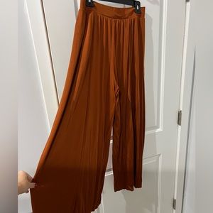 Maeve copper silky wide leg pants